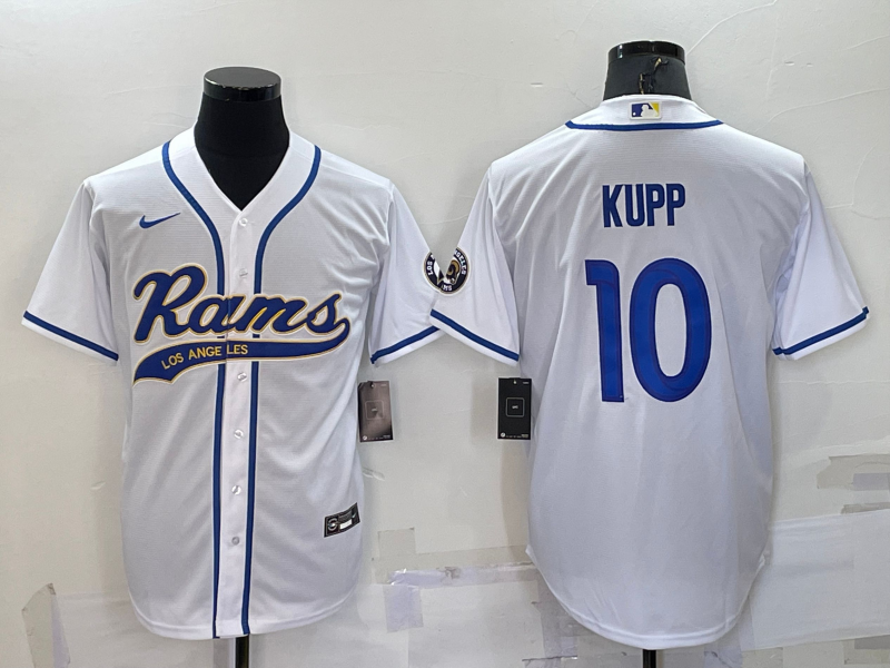 Men's Los Angeles Rams Cooper Kupp #10 White Jersey Joint Edition